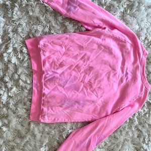 Pink aviator nation crewneck with black lightning bolt